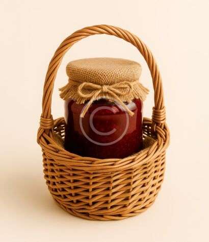 Strawberry jam jar