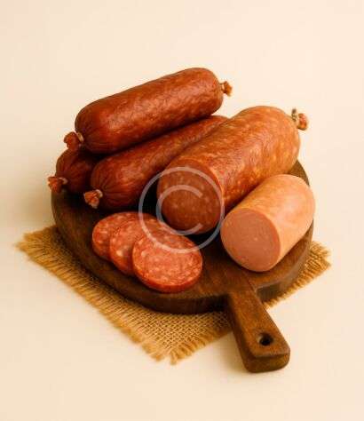 Fresh sausage and meat selection