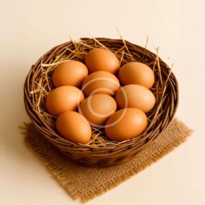 Farm-fresh brown eggs